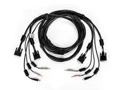 Vertiv Avocent CBL0121, 3 m, USB, USB, DVI-I, Zwart, USB