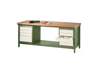 Werkbank 900x2000x700mm 8laden Frame/behuizing Ral6011 Front Ral9010 - 2