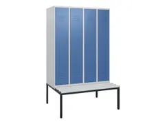 locker met bank,HxBxD 1950x1200x815mm,4vak,vak B 300mm,cil.-slot