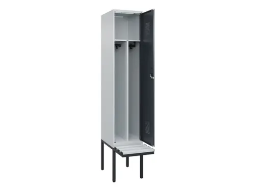 locker met bank,voor scheiding van kleding,HxBxD 2120x400x815mm,1vak