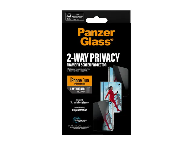 PanzerGlass Privacy Front Screen Protector iPhone Duo | FRAME FIT w