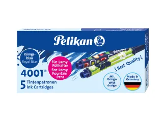 Inktpatroon Pelikan 4001 voor Lamy vulpen blauw doosje à 5 stuks - 1