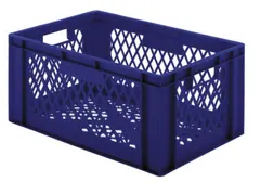 Euronorm-stapelbak 51l 270x600x400mm Wanden/bodem Opengewerkt Blauw