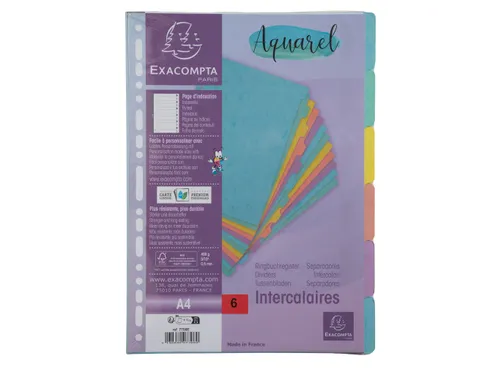 Tabbladen A4 6T glan skarton 400g AQUAREL