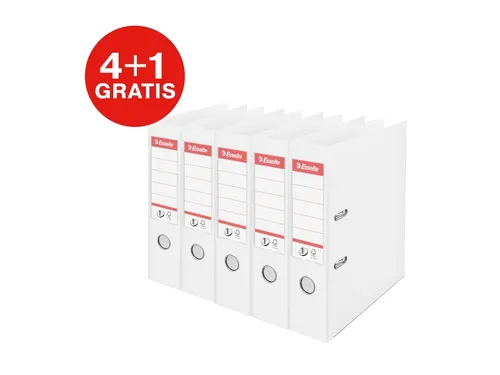Ordner Esselte No.1 72mm PP 30% gerecycled folie Multipack wit 5 stuks
