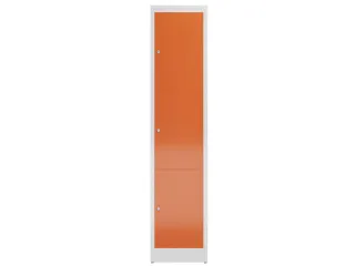 Lockerkast 1800x415x500mm 1x3 vakken cilinderslot, sokkel, RAL3000 - 2