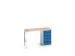 établi,HxlxP 930x1500x600mm,plateau multiplex,2 pieds/1 conteneur