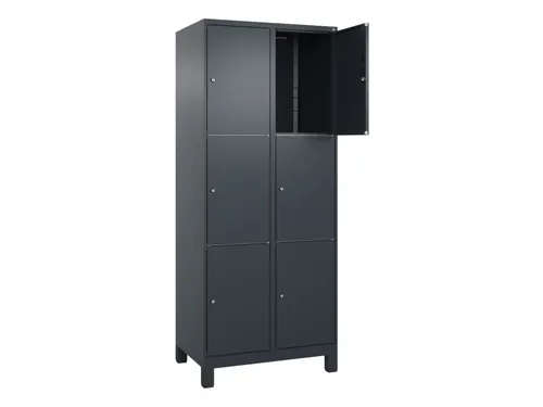 lockerkast,HxBxD 1950x800x500mm,2x3vakken,vak B 400mm,cil.-slot,voeten