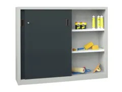 schuifdeurkast,HxBxD 1200x1500x500mm,RAL7035,front RAL7016