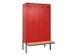locker met bank,voor scheiding van kleding,HxBxD 2120x1200x815mm,4vak