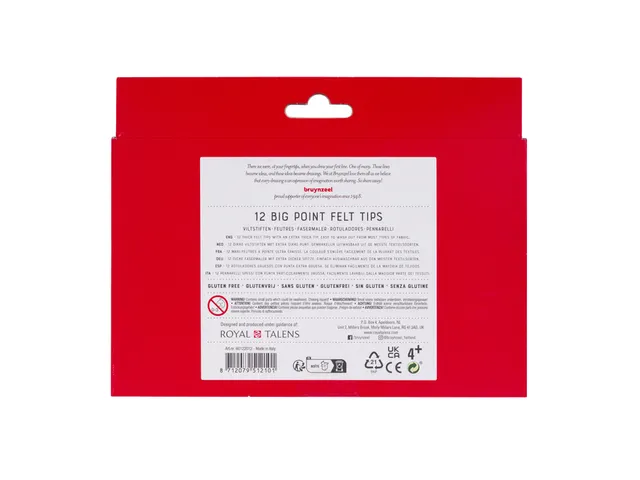 Kids Big Point viltstiften set 12 kleuren