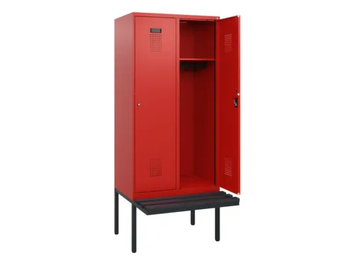 locker met bank,HxBxD 1950x800x815mm,2vak,vak B 400mm,cilinderslot