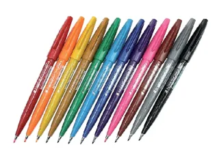 Brushstift Pentel Sign SES15C etui à 12 standaardkleuren - 5