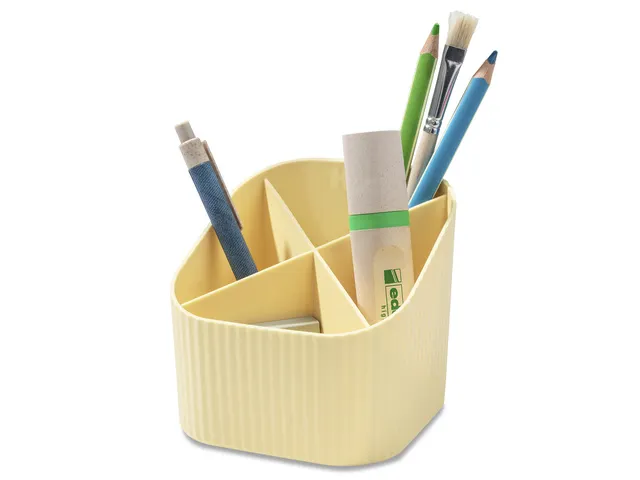 Porte-stylo HAN Re-X-LOOP 4 compartiments 100% recyclé jaune pastel