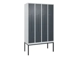 Z-garderobekast,HxBxD 2120x1200x500mm,vak B 150/300mm,cil.-slot