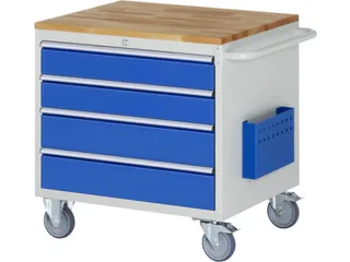 gereedschapswagen 795x770x650mm beukblad 450kg 4 laden RAL5010 - 1