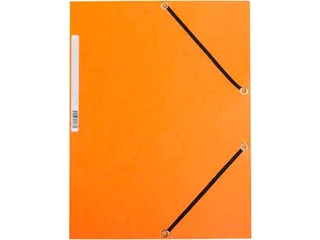 Elastomap A4 3 Kleppen en Elastieken Karton Oranje - 1