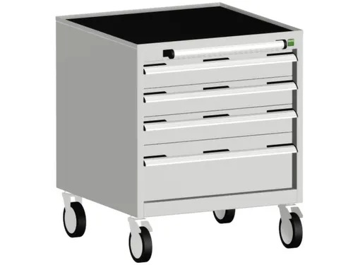 ladekast verrijdbaar 780x650x525mm 4laden romp RAL7035 front RAL7035