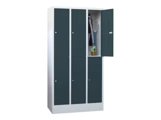 lockerkast,HxBxD 1850x900x500mm,3x2vakken,RAL7035,front RAL7016 - 2