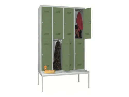 banklocker,dubbeldeks,HxBxD 2150x1200x800mm,RAL7035,front RAL6011