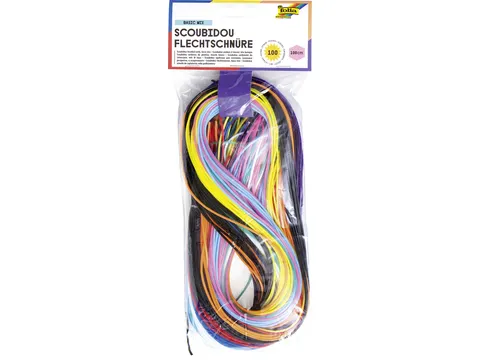 Scoubidoo touwtjes Folia 100cm 100 stuks assorti kleuren