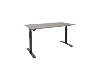 Elektrisch Verstelbaar Bureau Licht grijs 2 Motoren 160x80cm Zwart - 1