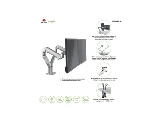Jamy multifunctionele dubbele monitorarm metaal zilvergrijs - 4