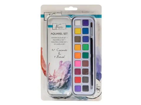 Aquarelverf Nassau Art blik à 18 napjes en penseel