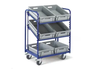 Bijzetwagen Euronorm Bakken 600x400mm 200kg Met 3 Eurobakken - 1