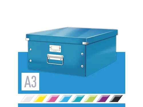 Opbergbox WOW Click & Store 369x200x482mm blauw 85% gerecycled karton