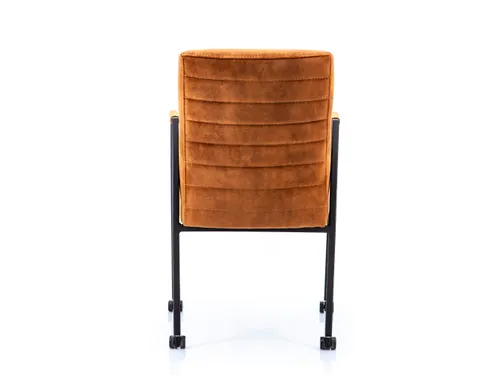 Vergaderstoel Albany Cognac Velours Zwart 4-poots frame