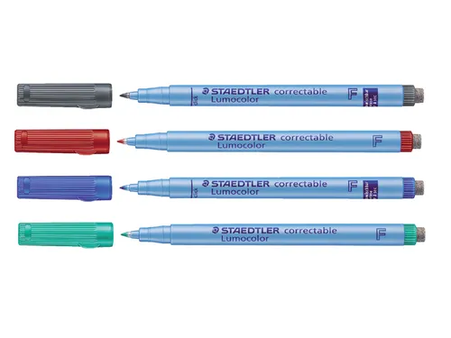 Viltstift Staedtler OHP Lumocolor 305 Non Perm. Correct F Blauw 0.6mm