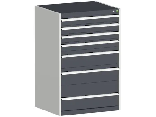 ladekast 1200x800x650mm 7laden zware lasten RAL7035 front RAL7016