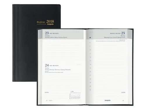 Agenda 2027 Brepols Breform Seta 1dag/1pagina zwart