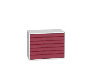 ladekast HxBxD 800x1050x550mm 7laden romp RAL7035 front RAL3004 - 1