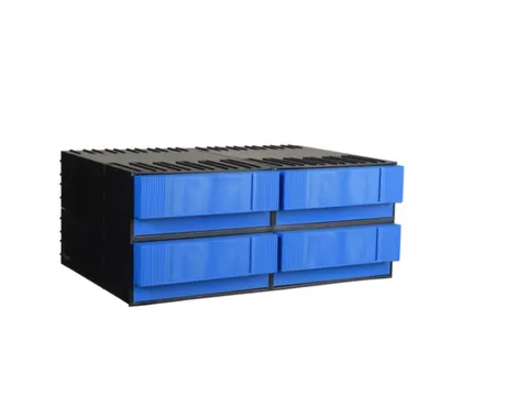 Combi-Ladensysteem Hxbxd 202X482X345Mm 4/4Behuizingen/laden Blauw