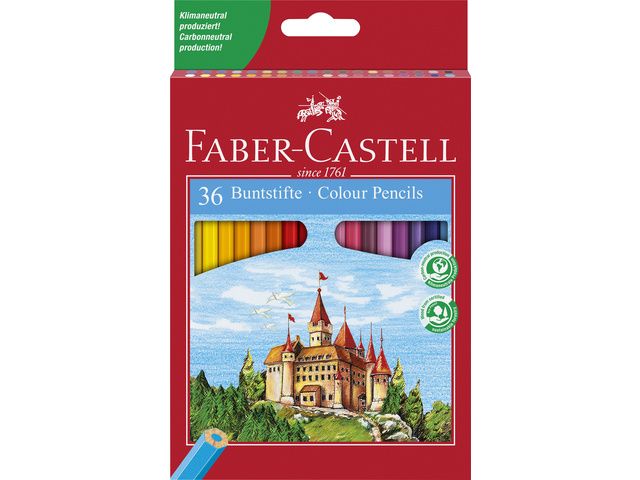 kleurpotlood Faber-Castell Castle zeskantig karton etui met 36 stuks | KleurpotlodenWinkel.nl