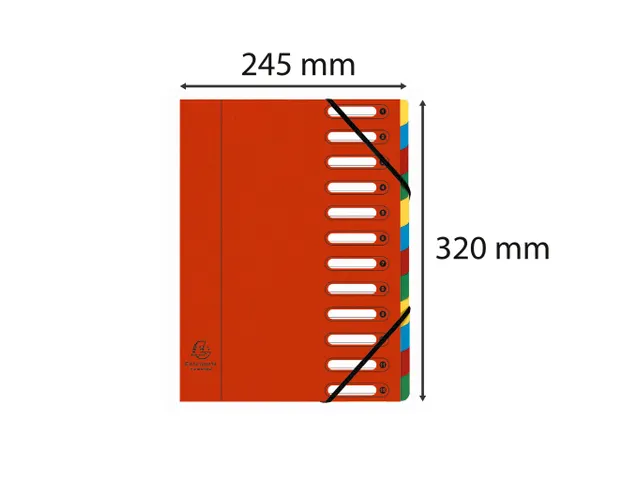 Sorteermap Harmonika vensters 12vak rood