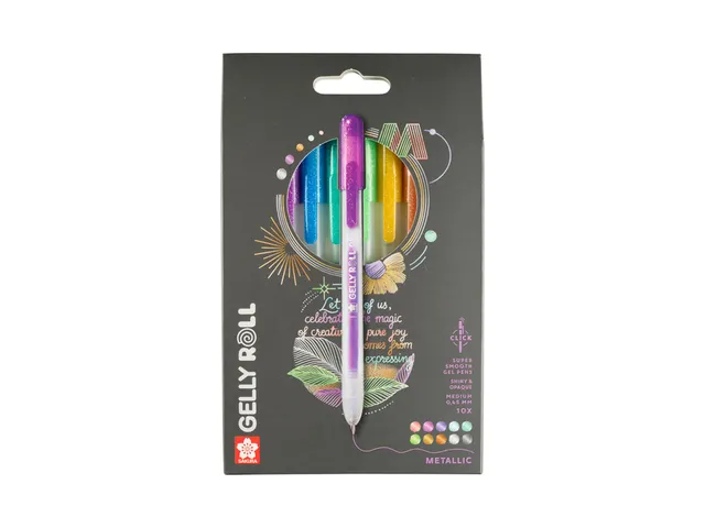 Gelschrijver Sakura Gelly Roll Metallic 08 klikfunctie set à 10 kleur