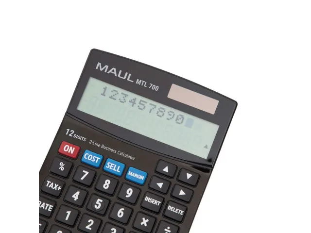Bureaurekenmachine MTL 700 Solar Batterij 2-regelig 12 cijfers zwart