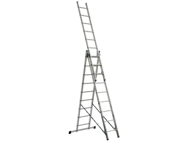 Multifunctionele Telescoopladder,3X9,Sporten,Aluminium