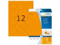 Etiket Herma 5153 Neon-Oranje Ø60mm 20 vel A4