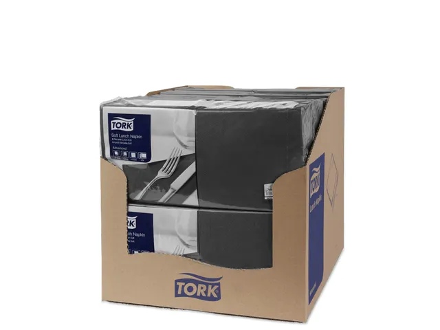 Serviette de table Tork 477864 Soft 33x33cm Noir