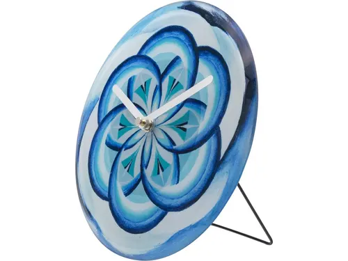 Tafelklok Nextime dia 20cm blauw glas Cosmo Blue Tafel