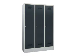 lockerkast,HxBxD 1850x1200x500mm,3vak,RAL7035,front RAL5010 - 1