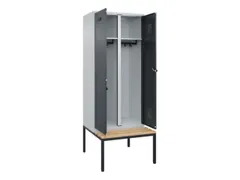 locker met bank,voor scheiding van kleding,HxBxD 2120x800x815mm,2vak