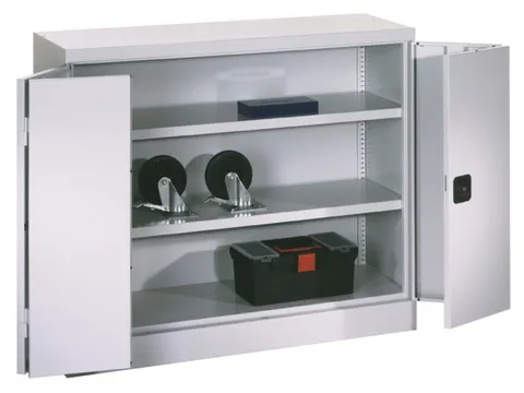 Vouwdeurkast 1000x1200x600mm 2legborden Verzinkt Ral7035 Front Ral7035