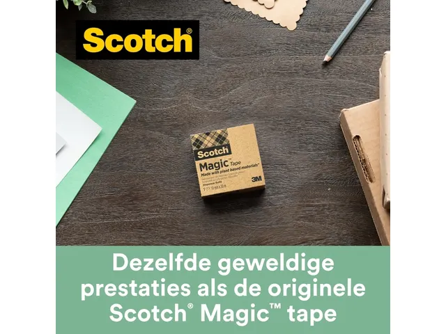 Plakband Scotch Magic 900 19mmx33m onzichtbaar mat 9 rollen