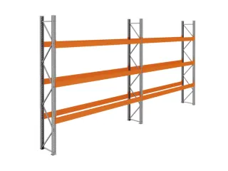 palletstelling,basis+1xaanbouw,HxBxD 3990x7500x750mm,vakl. 3400kg - 1