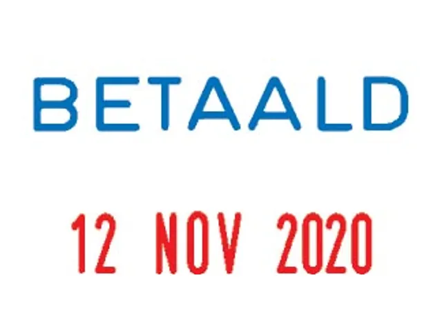 Colop Tekststempel met Datum Mini-Dater Betaald Rood Blauw